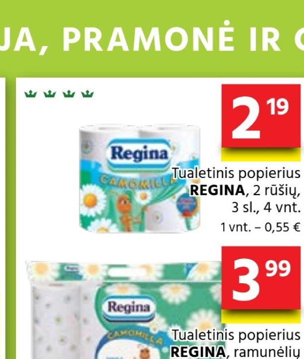 Tualetinis popierius REGINA, 4 vnt