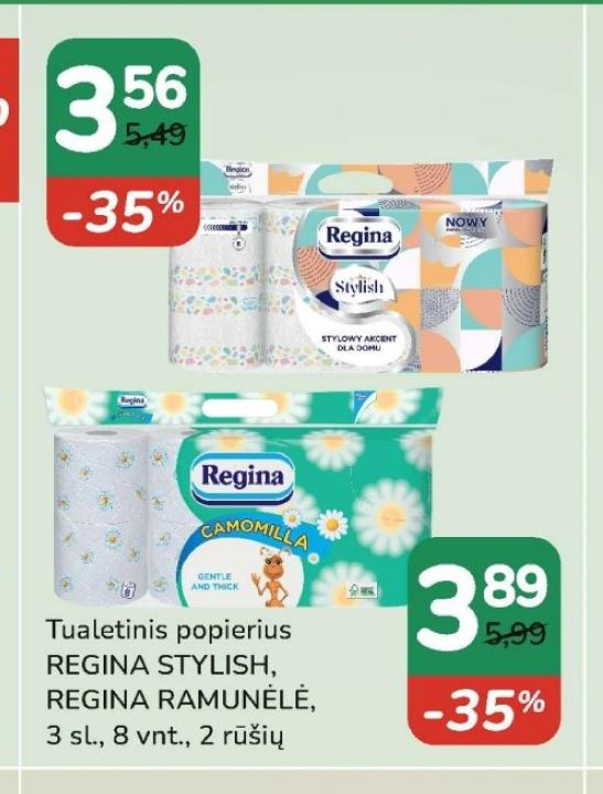 Tualetinis popierius REGINA RAMUNĖLĖ, 8 vnt