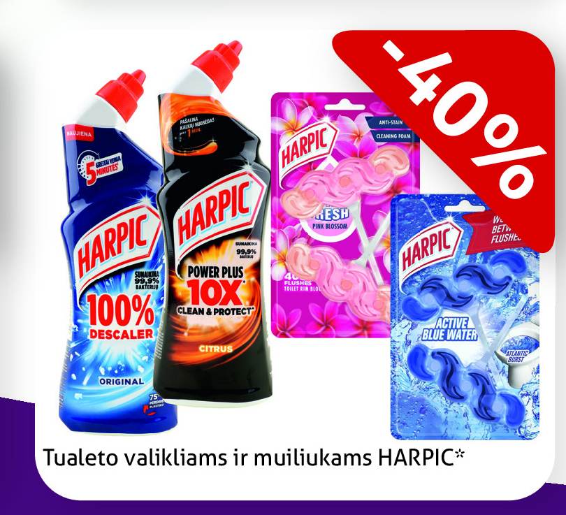 Tualeto valikliams ir muiliukams HARPIC
