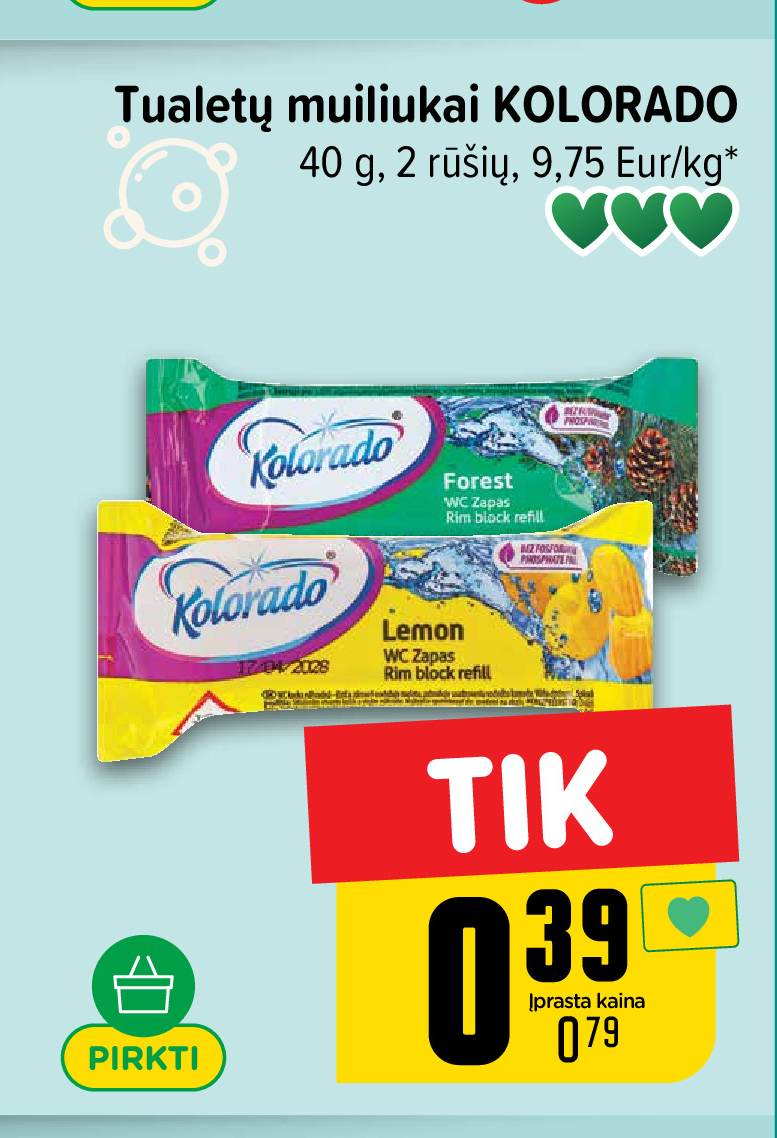 Tualetų muiliukai KOLORADO, 40 g