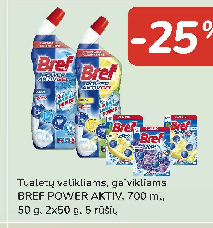 Tualetų valikliams, gaivikliams BREF POWER AKTIV, 700 ml