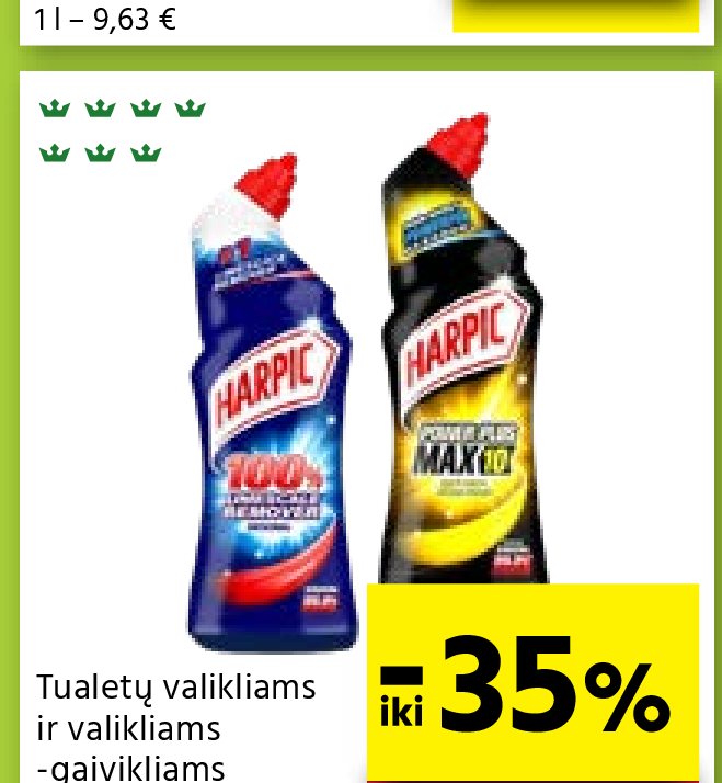 Tualetų valikliams ir valikliams-gaivikliams HARPIC
