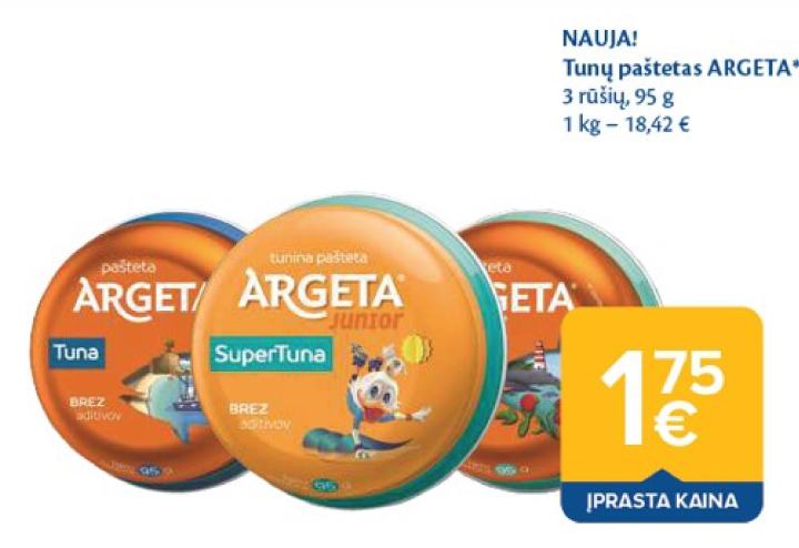 Tunų paštetas ARGETA, 95 g