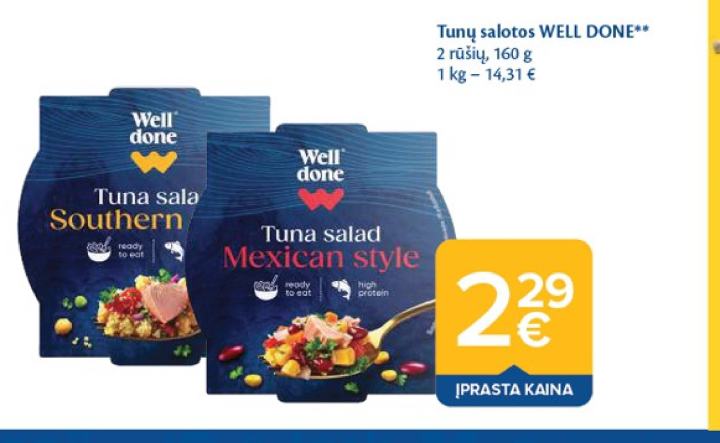 Tunų salotos WELL DONE, 160 g