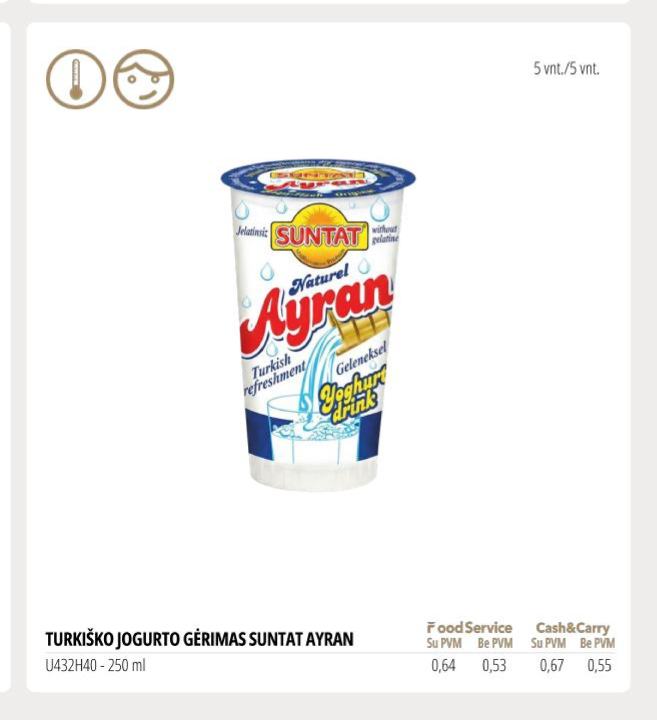 TURKIŠKO JOGURTO GĖRIMAS SUNTAT AYRAN, 250 ml