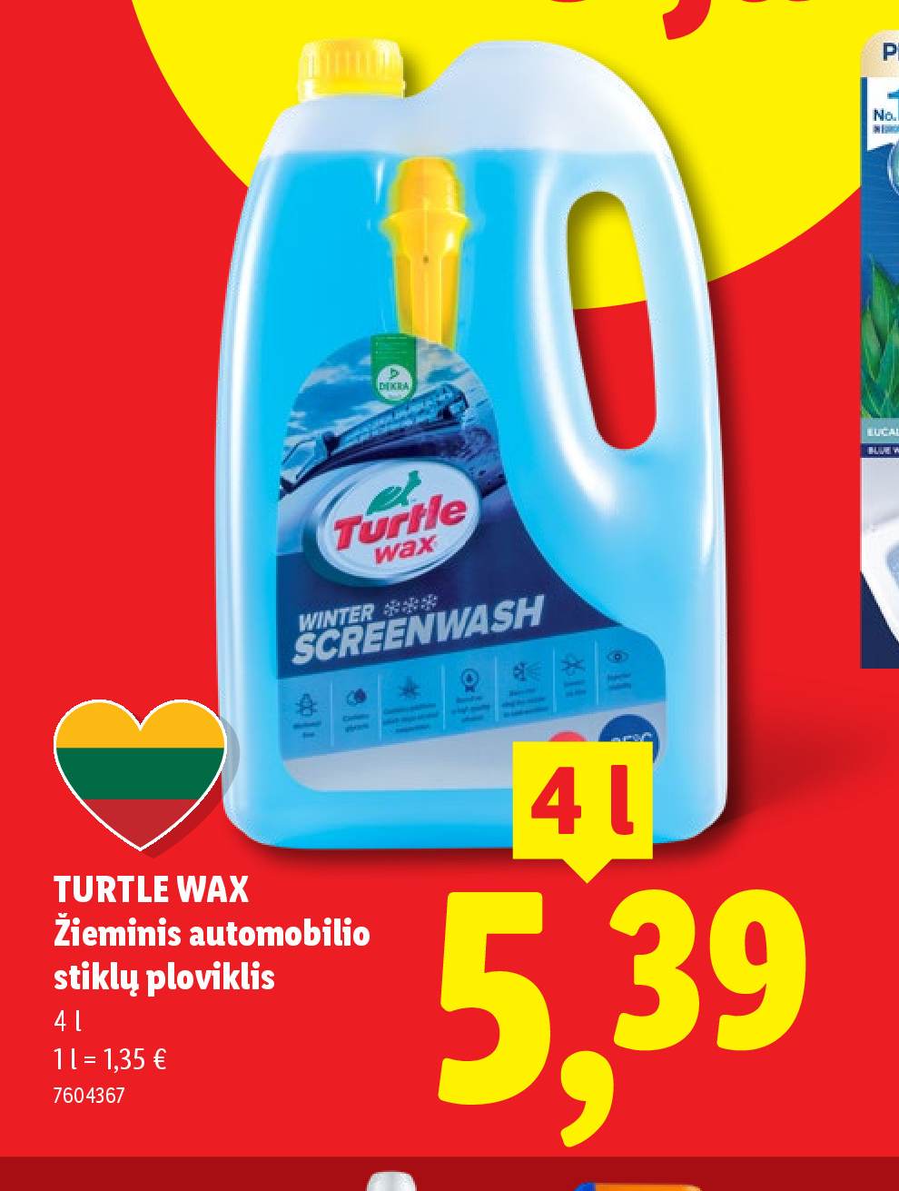 TURTLE WAX Žieminis automobilio stiklų ploviklis, 4 l