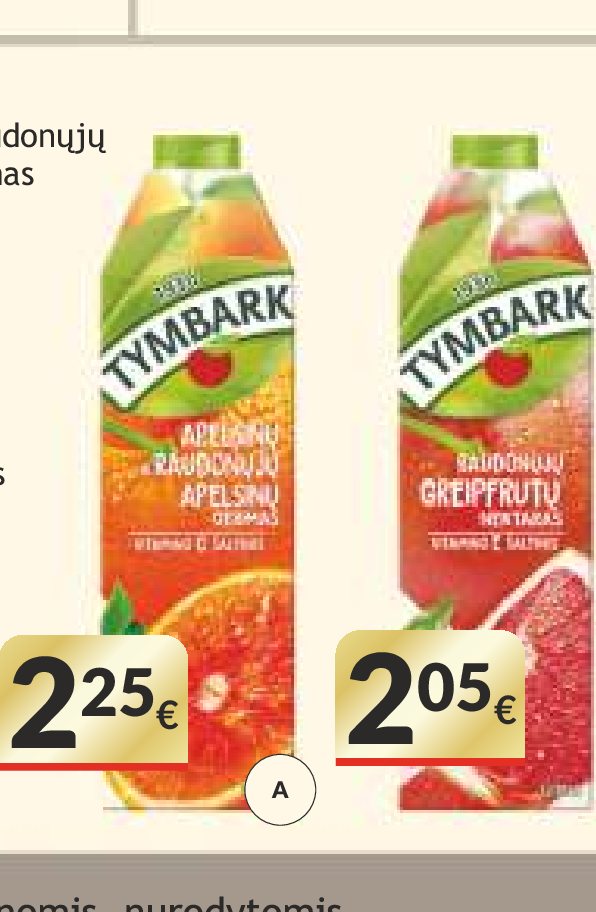 TYMBARK Raudonųjų greipfrutų nektaras, 1 l