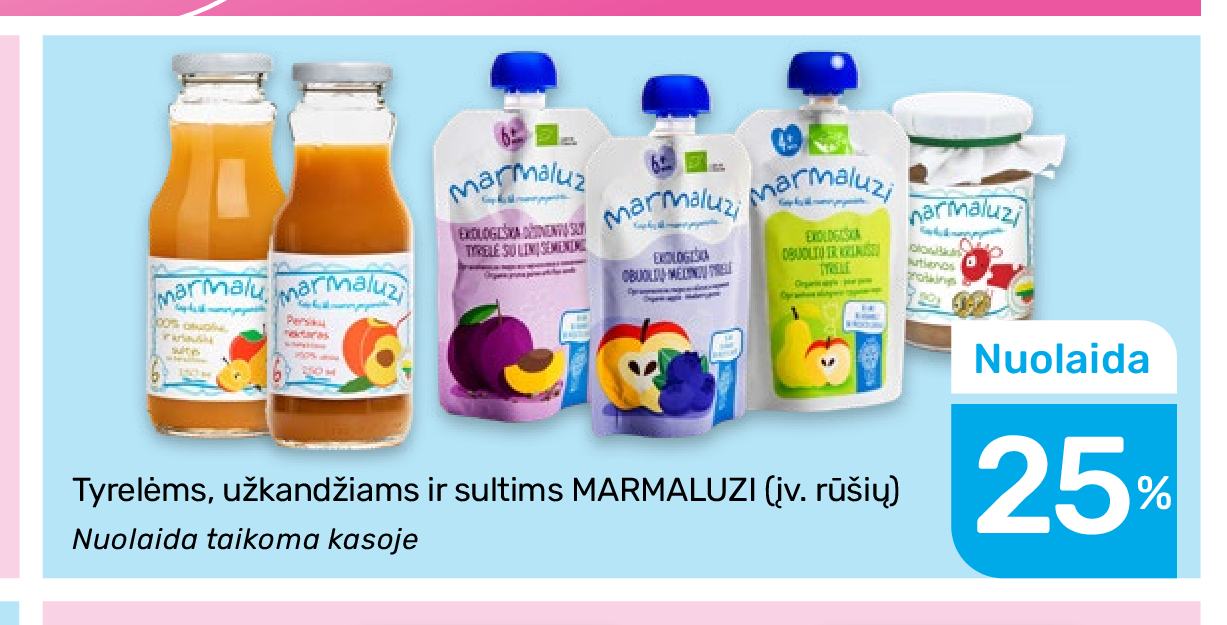 Tyrelėms, užkandžiams ir sultims MARMALUZI