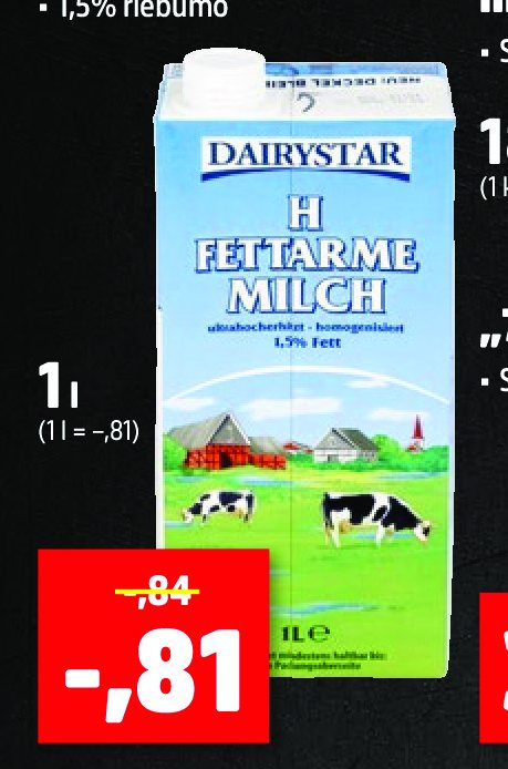 UAT pienas, 1 l