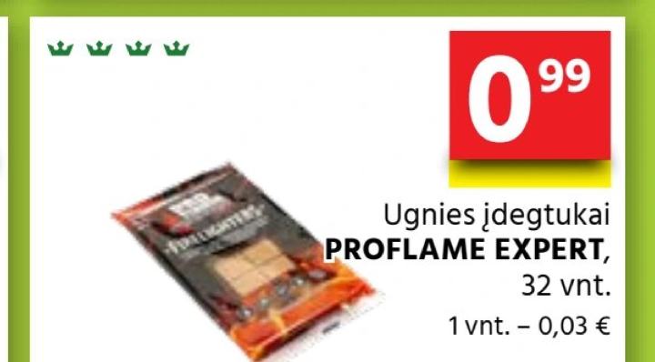 Ugnies įdegtukai PROFLAME EXPERT, 32 vnt