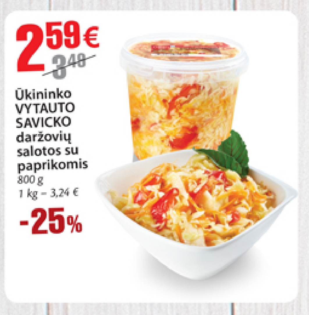 Ūkininko VYTAUTO SAVICKO daržovių salotos su paprikomis, 800 g