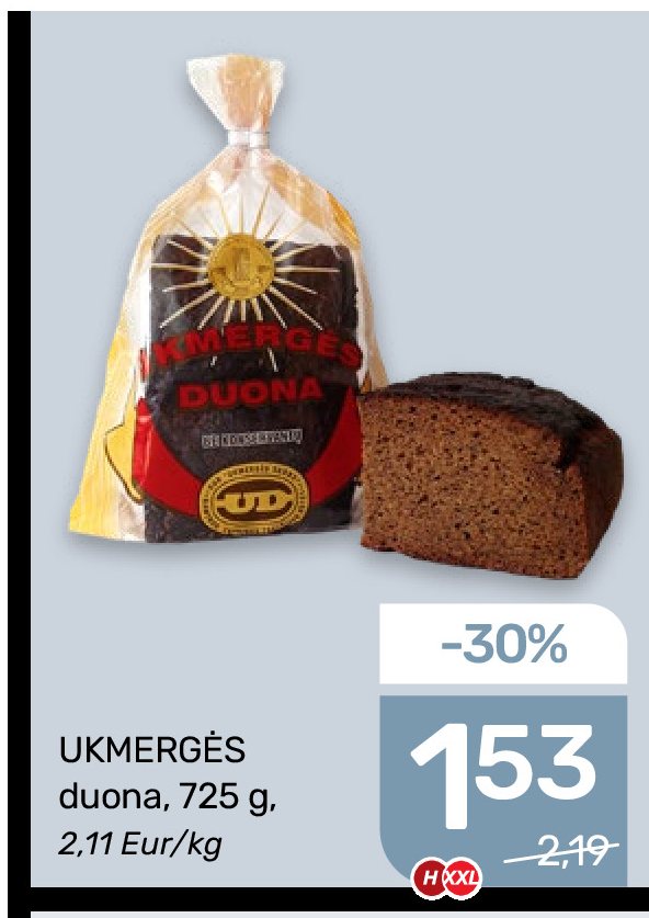 UKMERGĖS duona, 725 g