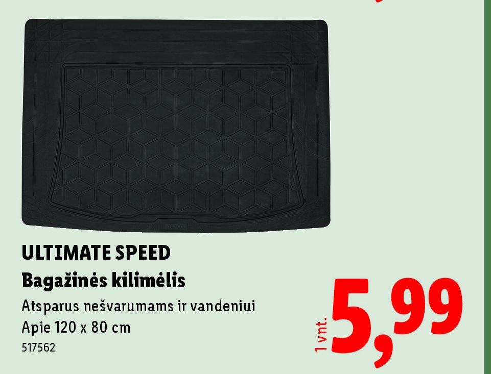 ULTIMATE SPEED Bagažinės kilimėlis, 1 vnt