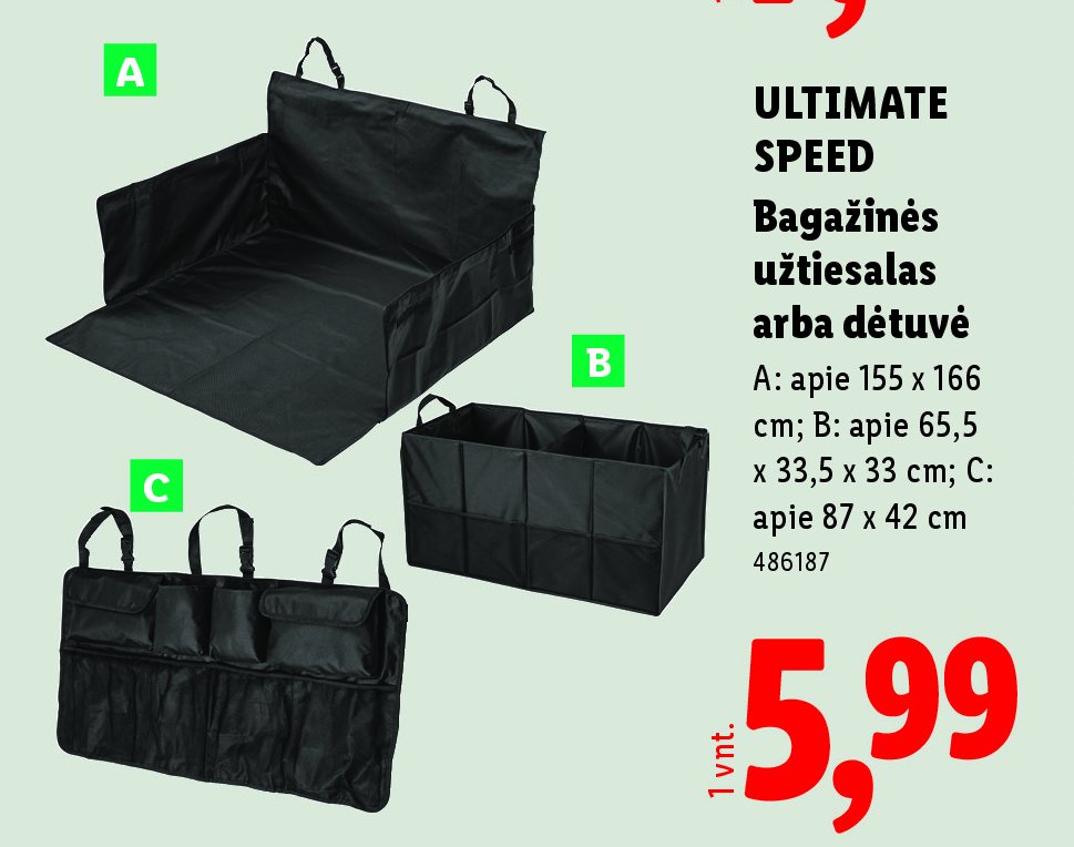 ULTIMATE SPEED Bagažinės užtiesalas arba dėtuvė, 1 vnt
