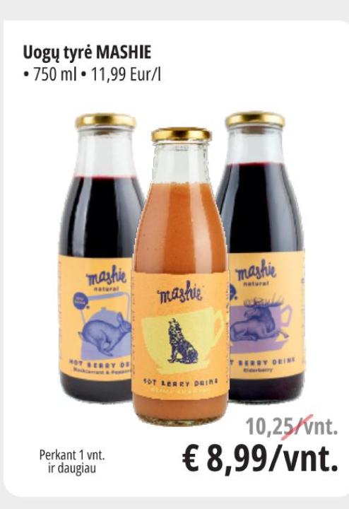 Uogų tyrė MASHIE, 750 ml