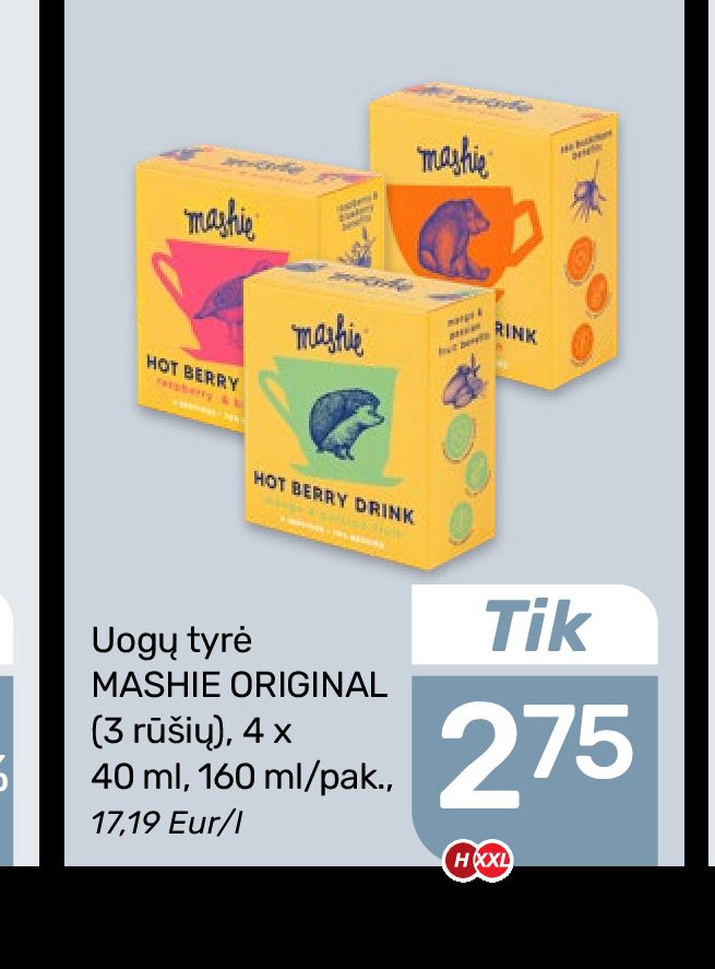 Uogų tyrė MASHIE ORIGINAL, 4 x 40 ml