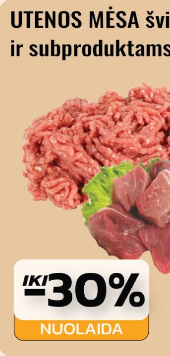 UTENOS MĖSA šviežiai kiaulienai, ir subproduktams