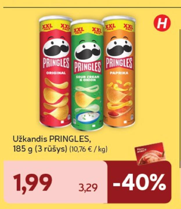 Užkandis PRINGLES, 185 g