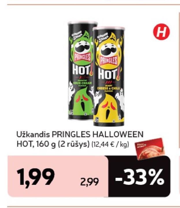 Užkandis PRINGLES HALLOWEEN HOT, 160 g