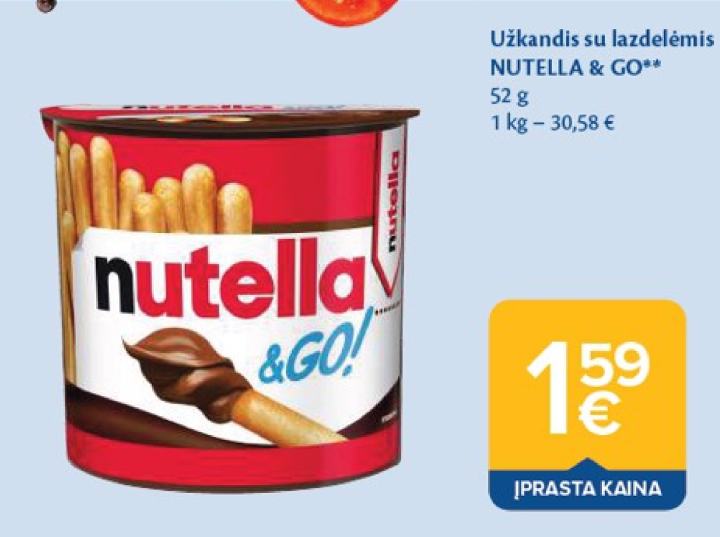 Užkandis su lazdelėmis NUTELLA & GO, 52 g