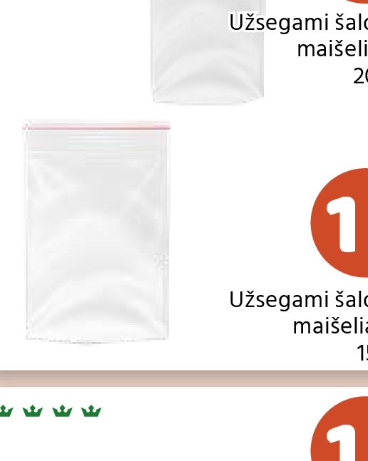Užsegami šaldymo maišeliai, 2 l