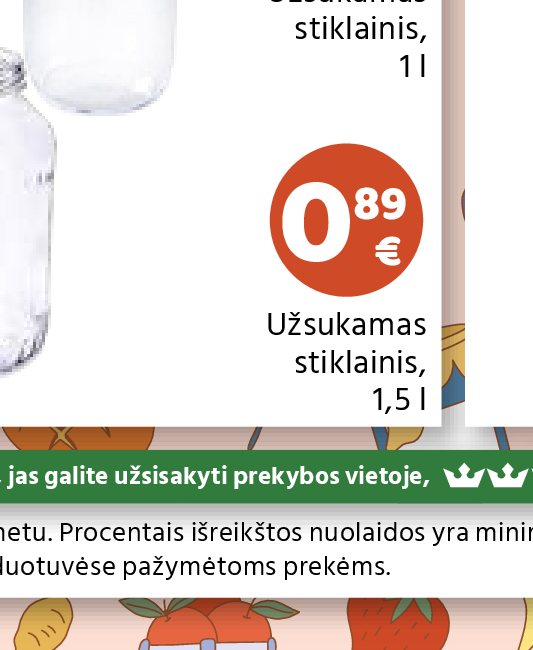 Užsukamas stiklainis, 1.5 l