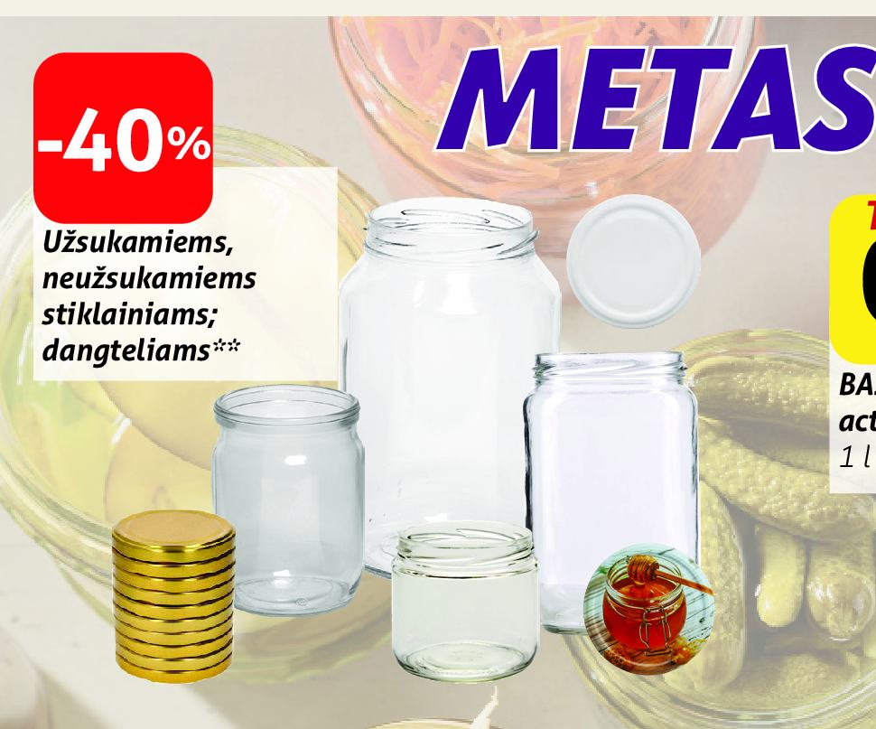 Užsukamiems, neužsukamiems stiklainiams; dangteliams