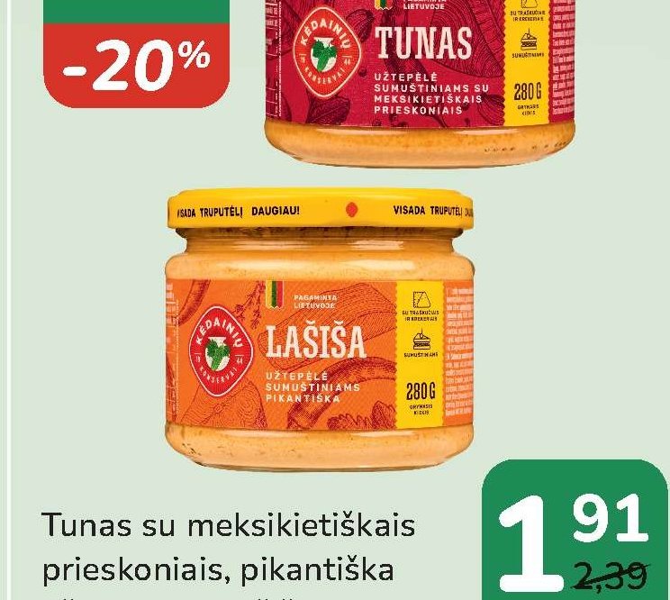 Užtepėlė su lašiša KĖDAINIŲ KONSERVAI, 280 g
