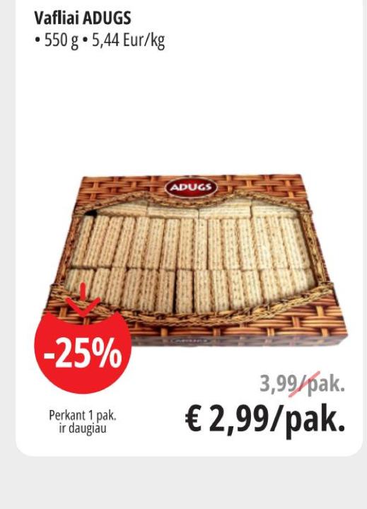 Vafliai ADUGS, 550 g