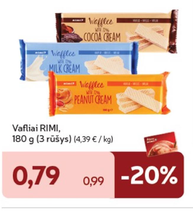 Vafliai RIMI, 180 g