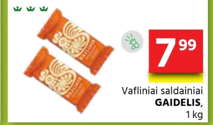 Vafliniai saldainiai GAIDELIS, 1 kg