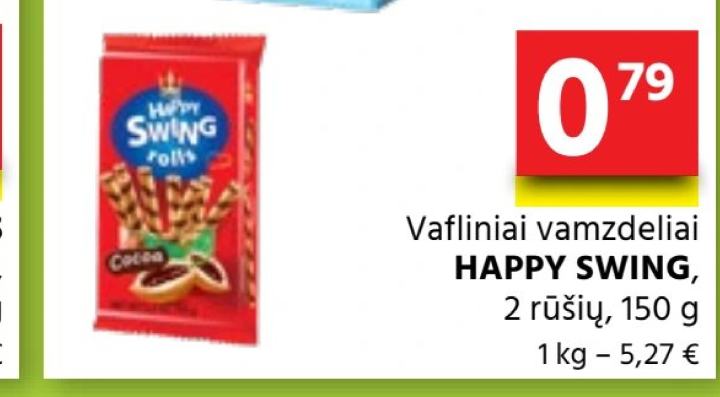 Vafliniai vamzdeliai HAPPY SWING, 150 g