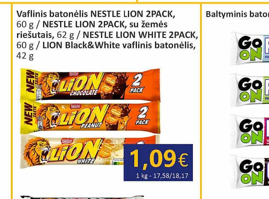 Vaflinis batonėlis NESTLE LION 2PACK, 60 g