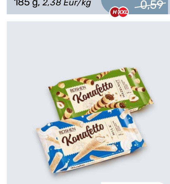 Vaflinių ritinėliai KONAFETTO, 140 g