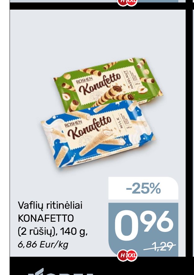 Vaflių ritinėliai KONAFETTO, 140 g