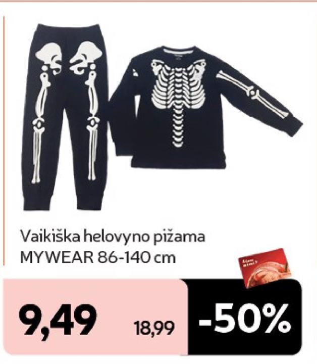 Vaikiška helovyno pižama MYWEAR, 140 cm