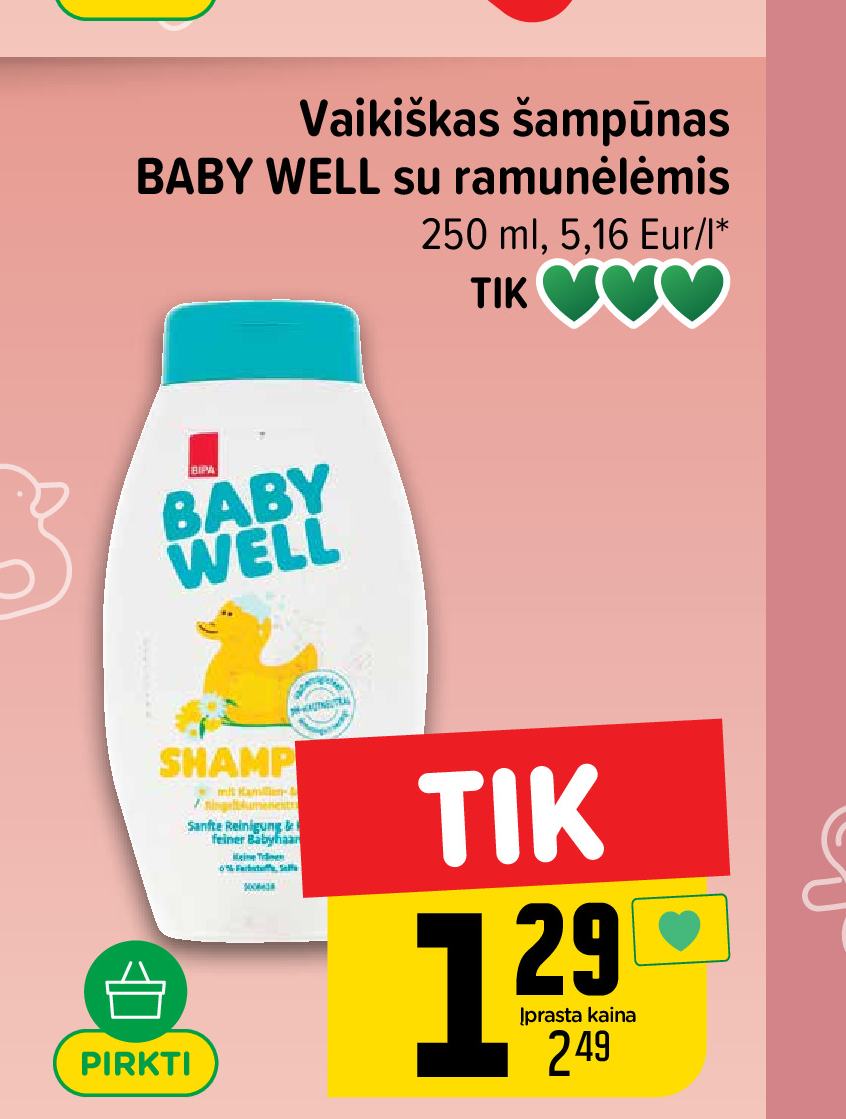 Vaikiškas šampūnas BABY WELL su ramunėlėmis, 250 ml