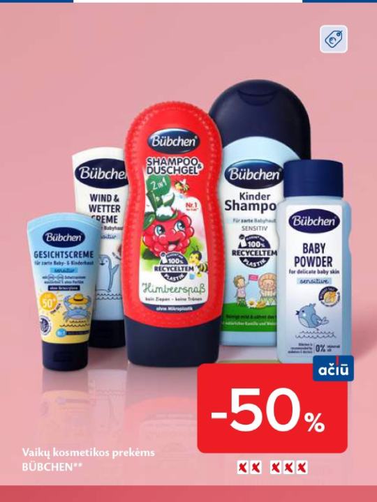 Vaikų kosmetikos prekėms BÜBCHEN