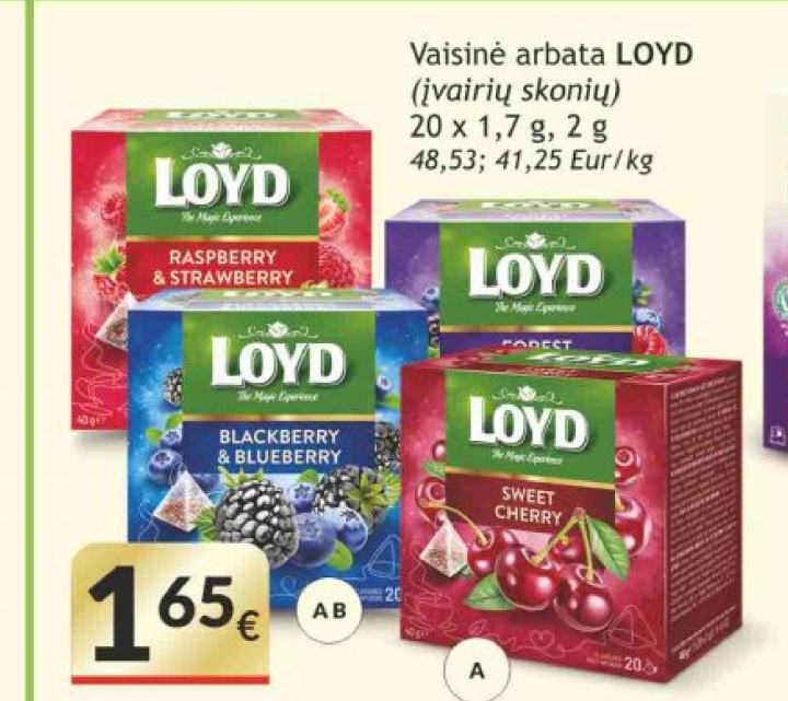 Vaisinė arbata LOYD, 20 x 1.7 g