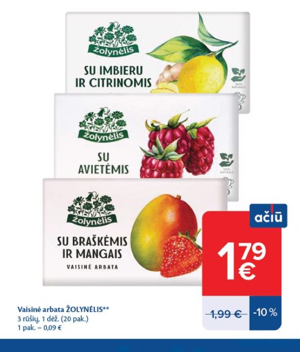 Vaisinė arbata ŽOLYNĖLIS, 1 dėž.
