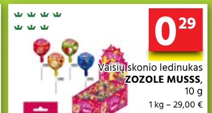 Vaisių skonio ledinukas ZOZOLE MUSSS, 10 g