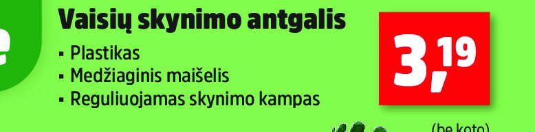 Vaisių skynimo antgalis