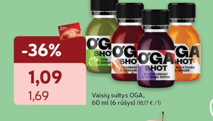 Vaisių sultys OGA, 60 ml