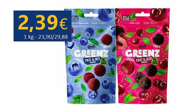 Vaisių užkandžiai „GREENZ“ (didesnė pakuotė)