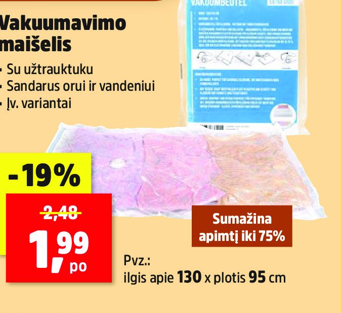Vakuumavimo maišelis, 95 cm
