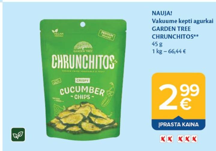 Vakuume kepti agurkai GARDEN TREE CHRUNCHITOS, 45 g