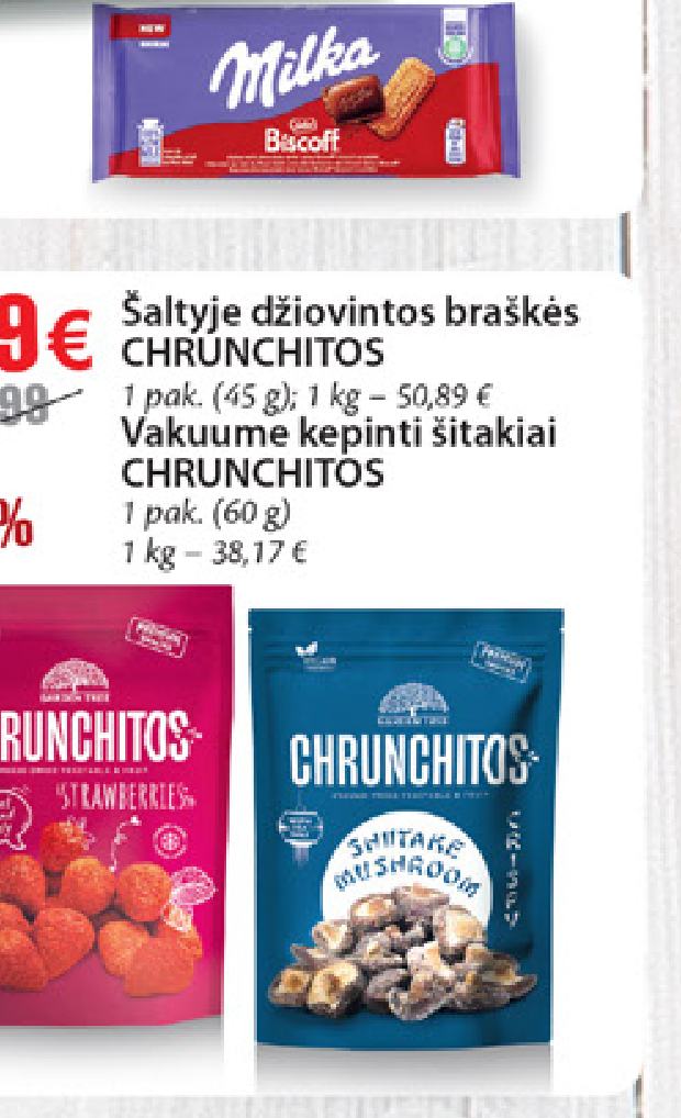 Vakuume kepti šitakiai CHRUNCHITOS, 60 g