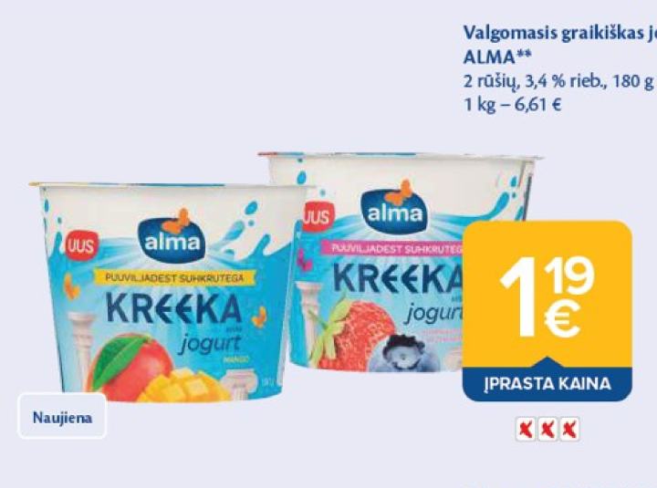 Valgomasis graikiškas jogurtas ALMA, 180 g