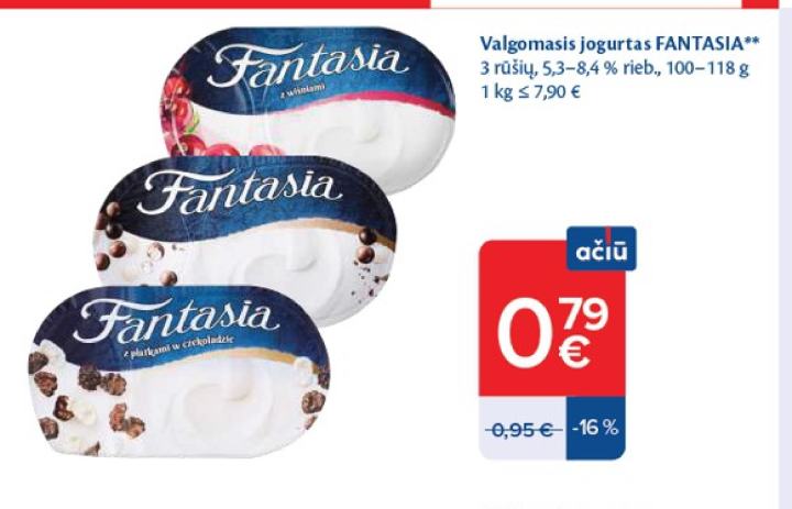 Valgomasis jogurtas FANTASIA, 118 g