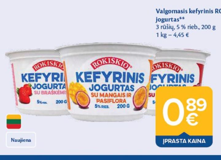 Valgomasis kefyrinis ROKIŠKIO jogurtas, 200 g